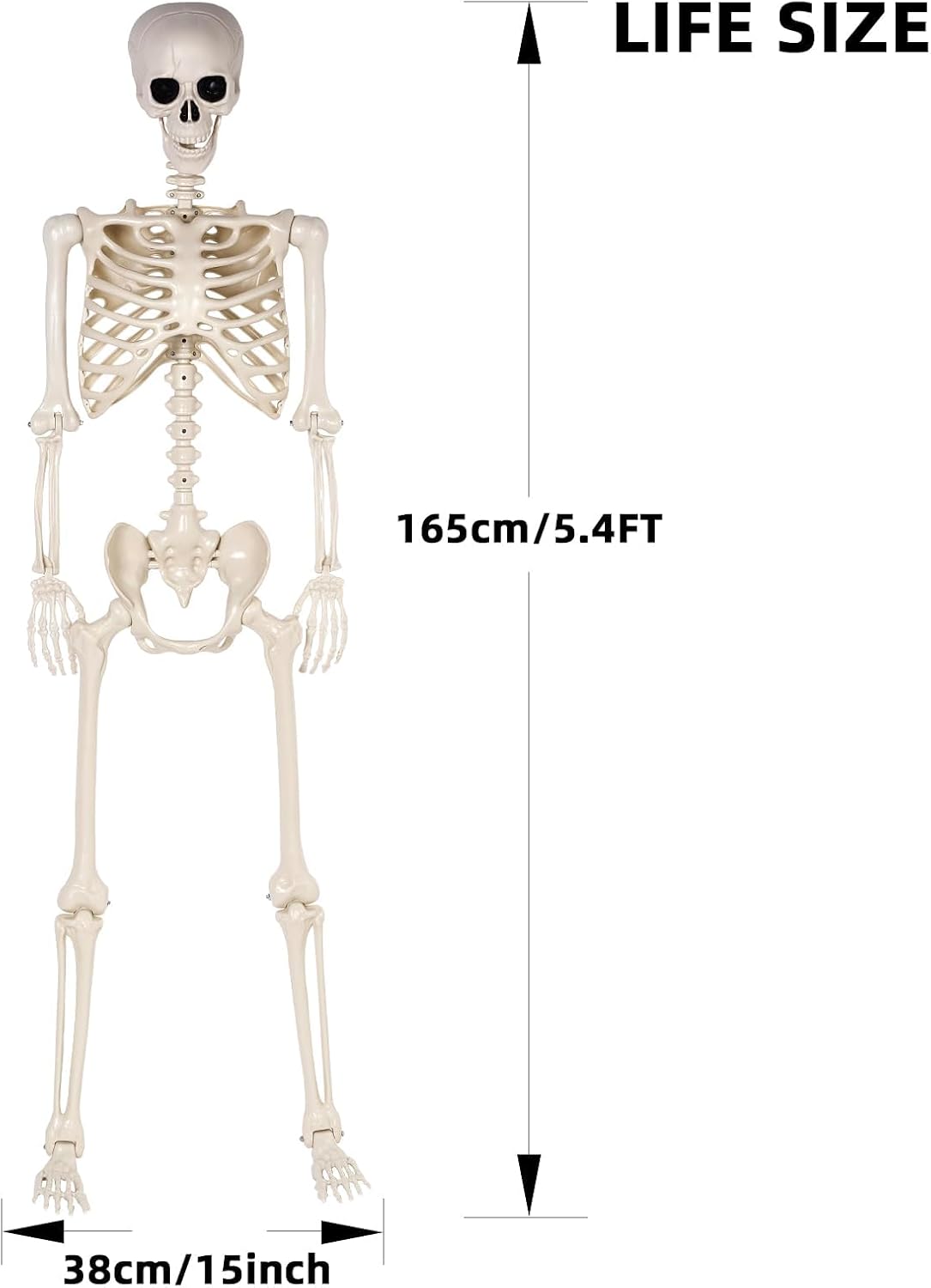 Halloween Skeletons Decorations - 5.4FT Life Size Posable Skeletons, Realisti...