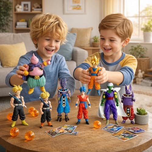 Anime Super Hero Action Figures Set, Collectible Warrior Figurines, 7.8Inch E...