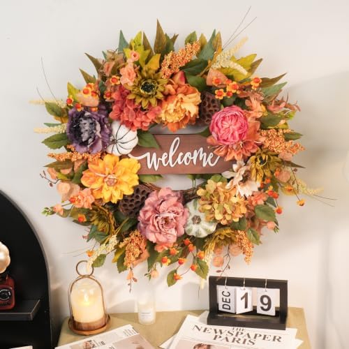 fall wreaths for front door 24 inch autumn, package contents