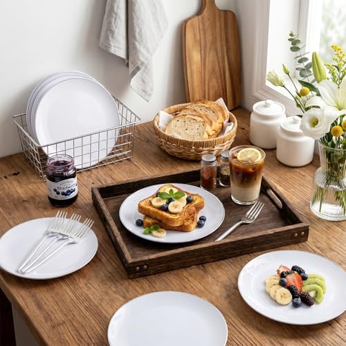 rubtlamp 100pcs plastic dessert plates 7.5inch,100pcs disposable silver, front angle view