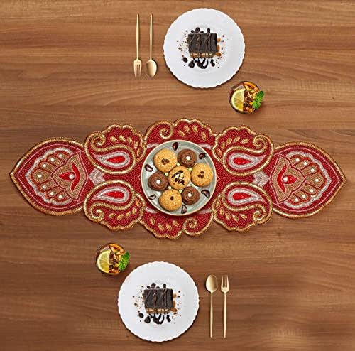 lightnpro christmas beaded table runner 13x36 inch, side view
