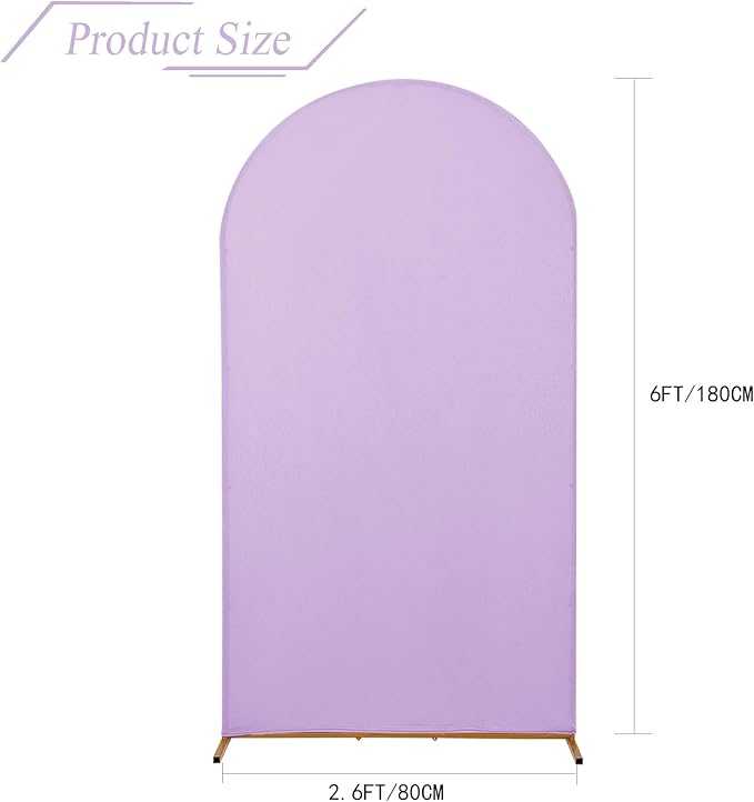 bricia Wedding Arch Backdrop Stand Cover, 6FT Double Sided Stretchy Arch Cover Fitted Wedding Birthday Party Banquet Decoration (Lavender 72''Lx31.2''W)