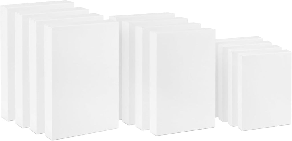 Hallmark White Gift Boxes, Assorted Sizes (12 Boxes with Lids: 4 Small 11", 4 Medium 14", 4 Large 16") for Valentine's Day, Birthdays, Mother's Day, Baby Showers and More