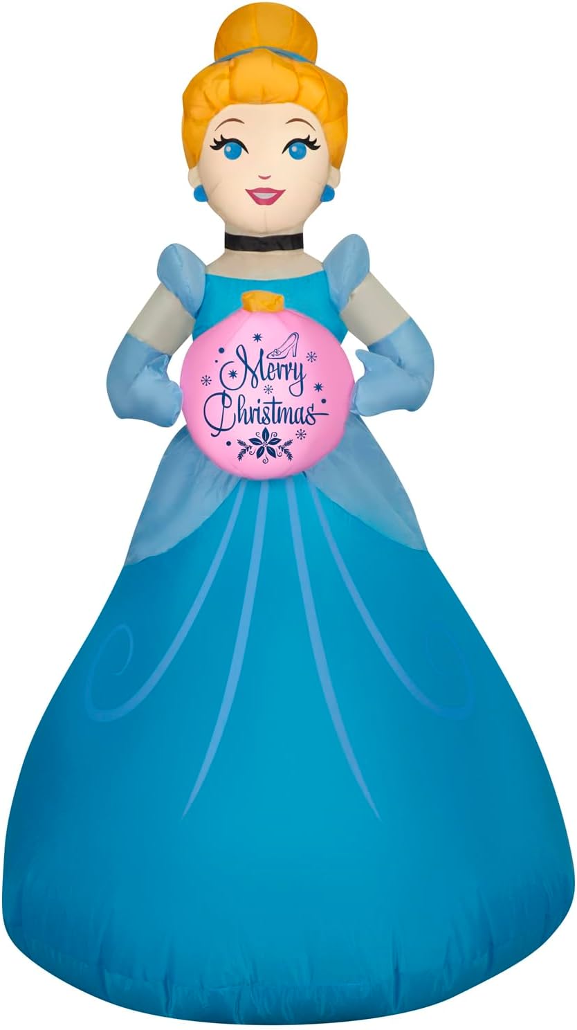 gemmy christmas inflatable cinderella with ornament, 3.5 ft, main product view