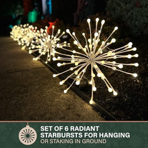 fraser hill farm 16-in. prelit led starburst with showing dimensions