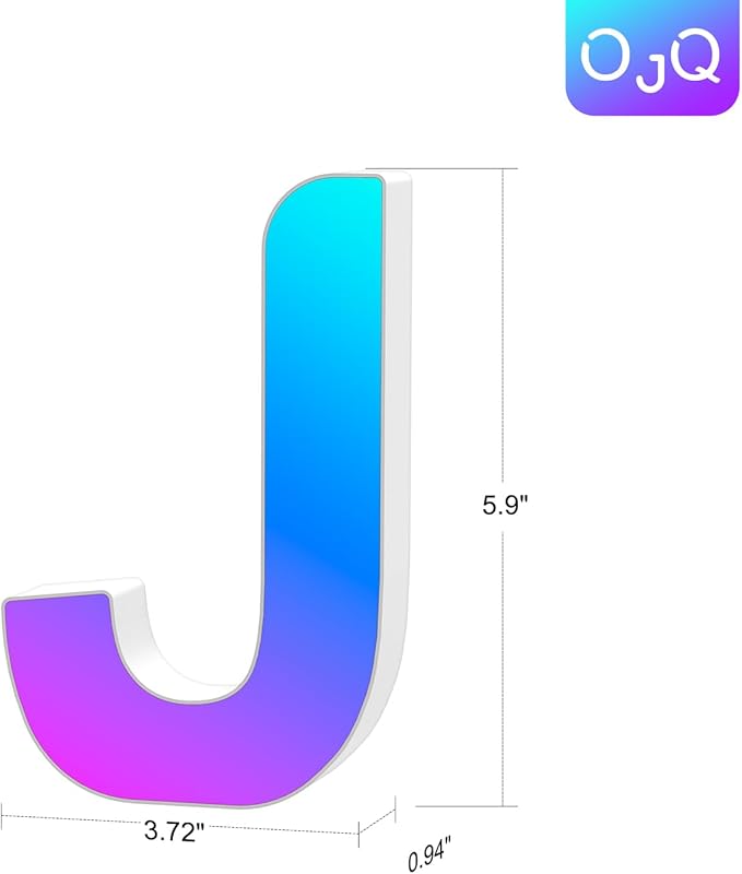 OJQ Light Up Letters LED Letter - Marquee Letters Room Decor Alphabet Letter Music Sync Color Change Colorful - Christmas Birthday Gifts for Girl - Teen Girls Gifts Party Home Wall Decor