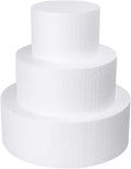 3 Tiers Foam Cake Dummies 4" 6" 8", White Dummy Cakes Styrofoam Sets, 9 Inch Tall Fake Cake, Dummy Cake for Wedding Cake Supplies Decorating Birthday Wedding Display