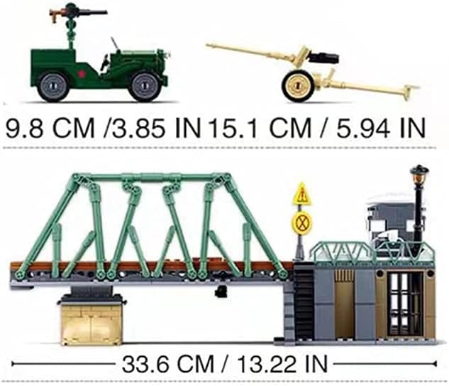 general jim's military brick building set - world, front angle view