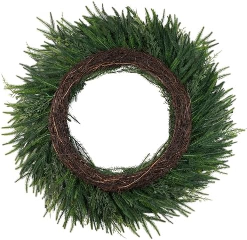 30" norfolk pine wreaths for front door,christmas cedar showing dimensions
