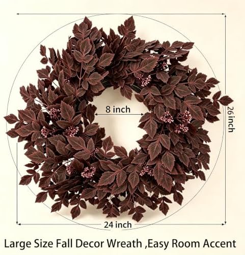 giauma 26" fall artificial cimicifuga leaves wreath for shown in use