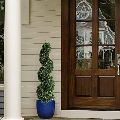 artificial topiary trees 43.3 inch/3.6 ft boxwood spiral showing dimensions