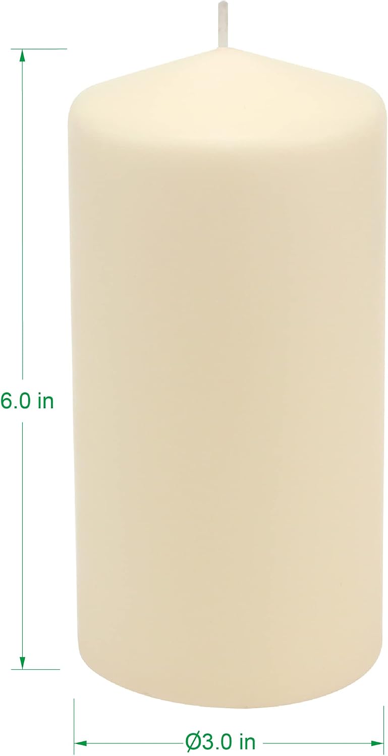 Stonebriar Unscented Pillar Candles – 65 Hour Burn Time, Long-Lasting Wax Can...