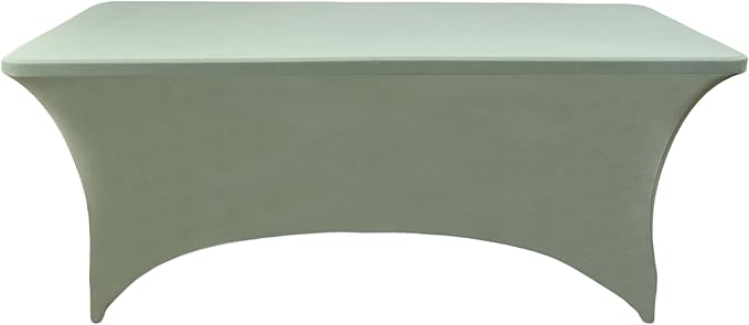 122 6-Pack 6ft Spandex Table Covers for Rectangle Standard Folding Tables - Wrinkle Resistant Stretch Tablecloths - Ultimate Fitted Table Protector for Parties, Banquet, and Wedding