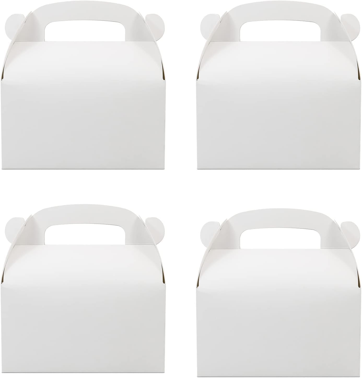 Oletx 12-Pack White Party Favor Treat Boxes, Goodie Gable Paper Gift Boxes with Handles. Perfect for Wedding, Birthday, Graduation, Babyshower.