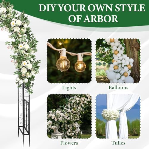 vingli garden arbor, arch archway for wedding ceremony, package contents