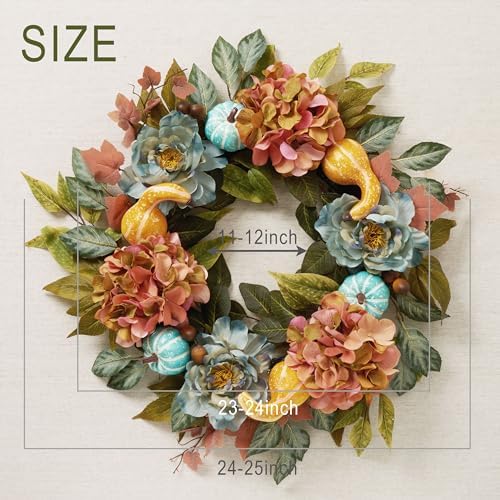 decorbyhannah 24'' fall wreath for front door with, package contents