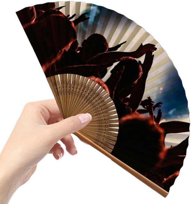 Decorative Folding Fans Personalized Fans Custom Fans Handheld Clack Fans for Line Dancing Customized with Picture Text, Fans Foldable for Line Dancing Wedding Saloon Cosplay Party Props