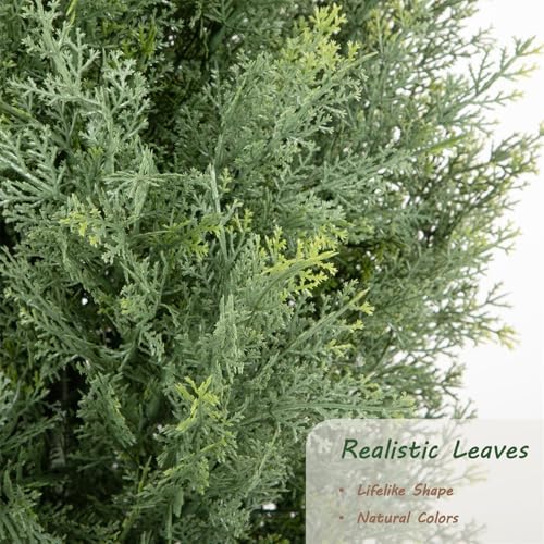 bellacat 5ft uv resistant artificial topiary trees outdoor, close-up detail