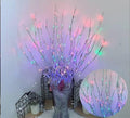 DK177 2 Pack Led Branch Light Battery Operated Lighted Branch Vase Filler Willow Tree Artificial Little Twig Power Sliver 30 Inch 20 LED for Home Romantic Decoration (Sliver-Color)