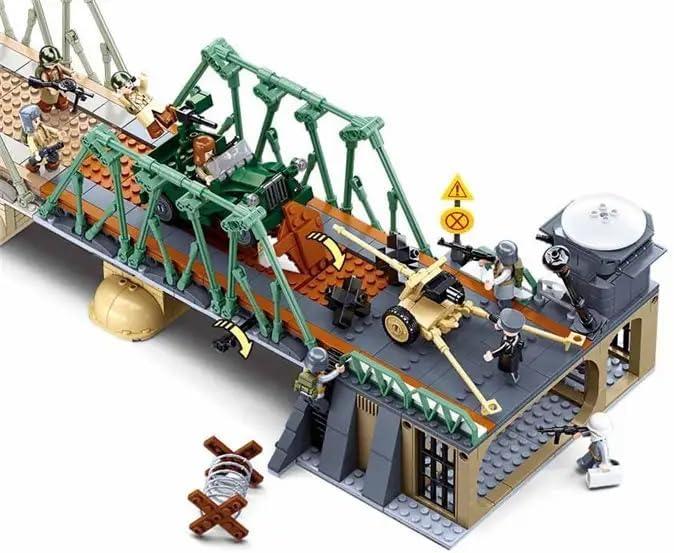 general jim's military brick building set - world, close-up detail