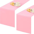 2 Pack Pink Table Runner 12 x 90 Inch Solid Color Farmhouse Runners Coffee Table Dresser for Daily Party Home Decoration