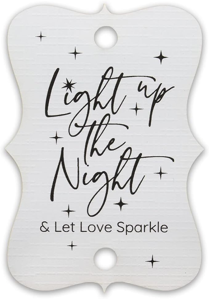 Summer-Ray 50pcs Light up The Night & Let Love Sparkle Wedding Sparkler Tags (White)
