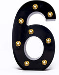 Foaky Black LED Marquee Number Lights Sign Light Up Marquee Number Lights Sign for Night Light Wedding Birthday Party Battery Powered Christmas Lamp Home Bar Decoration