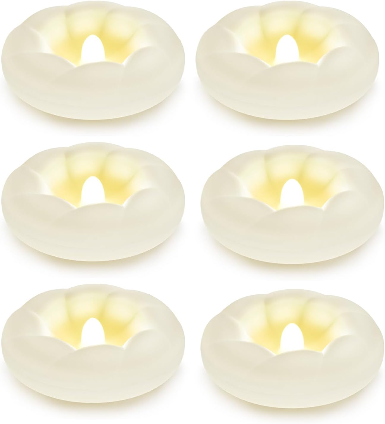 3”White Flameless Led Floating Candles, Plastic Battery Operated Flickering Waterproof Tealights Long Lasting 200H+ for Cylinder Vases, Centerpieces at Wedding, Party, Pool, Holiday (6pack)
