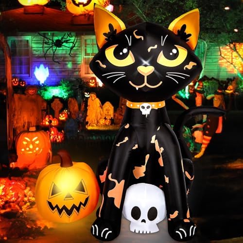 camuland 5ft halloween decorations outdoor, with built-in led, front angle view