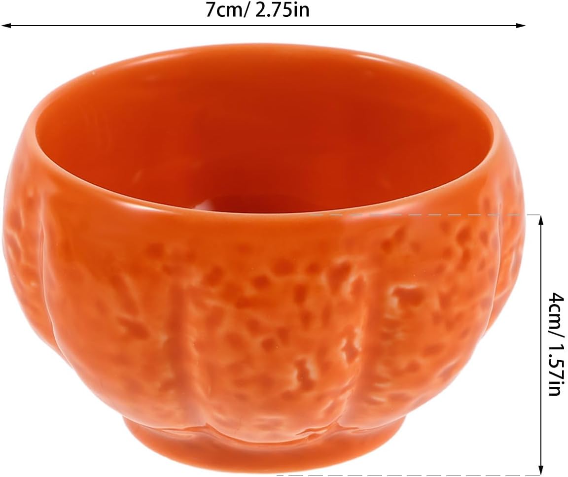 Healifty Pumpkin Shaped Ceramic Candle Holder for Halloween and Fall Party Decor, Orange Aromatherapy Candle Cup with Unique Elegant Design, Sturdy Ceramic Material with High Temperature