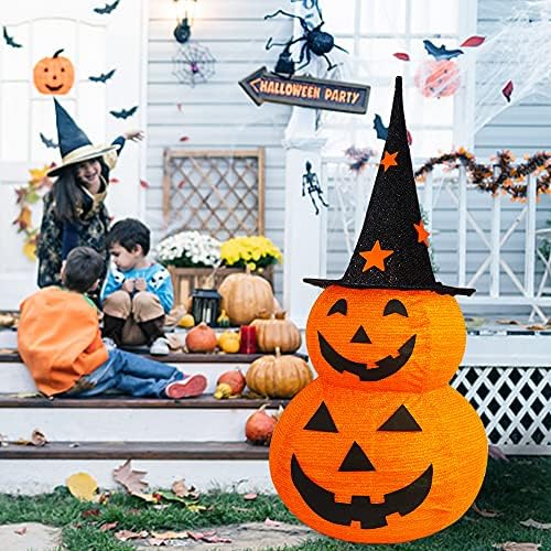 funpeny 3ft halloween collapsible pumpkin decorations, pre-lit light showing dimensions