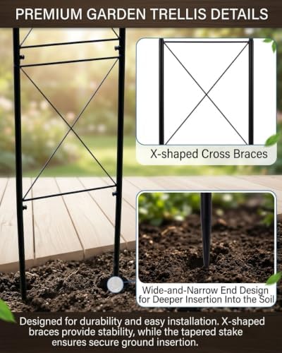 metal garden arbors 8ft thickened arch trellis for, side view