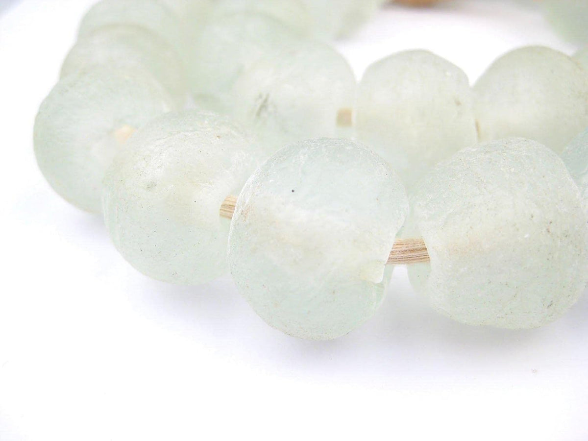 jumbo recycled glass beads, 21–25mm – african sea, main product view