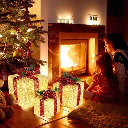 vingli christmas lighted gift boxes set of 3 shown in use