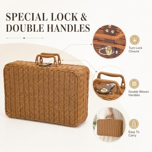 wicker picnic basket with lid picnic basket boxes, side view