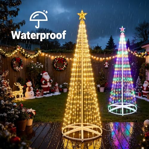 ibaycon outdoor christmas tree, 6.9ft 298 led color on a desk or shelf