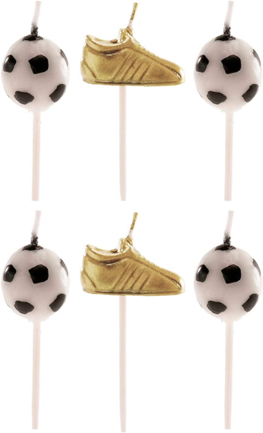 Dekora - Football Candles for Birthday Cake - Football and Golden Boot