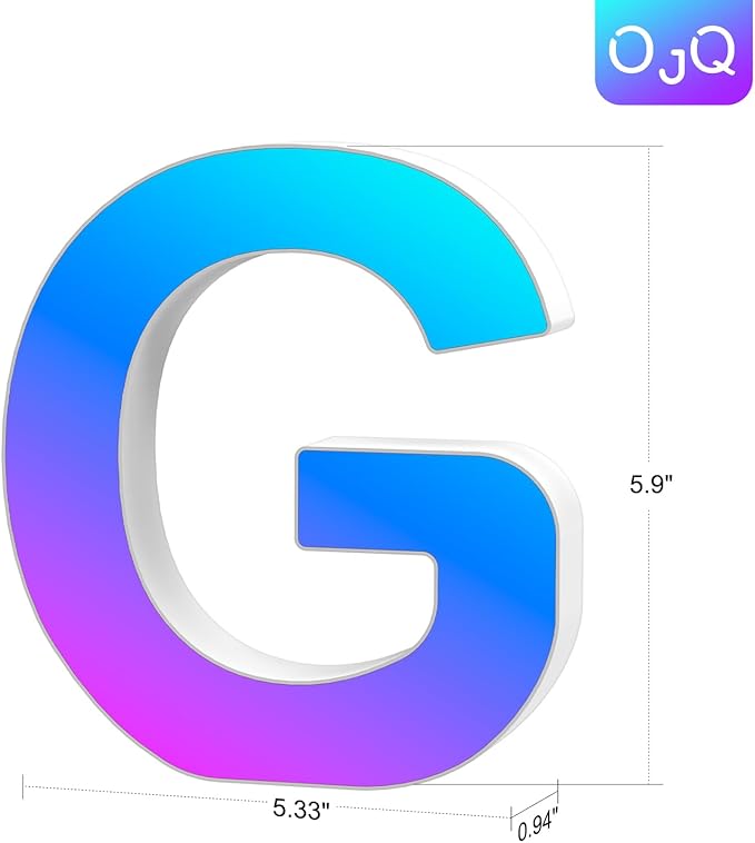 OJQ Light Up Letters LED Letter - Marquee Letters Room Decor Alphabet Letter Music Sync Color Change Colorful - Christmas Birthday Gifts for Girl - Teen Girls Gifts Party Home Wall Decor