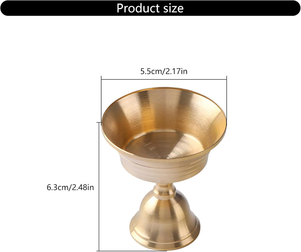 Brass Candlestick for Buddhist Temples Butter Lamp Holder Golden Tealight Stand for Altars Decors Candleholder Thickened Candlestick Decors
