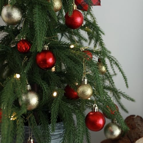hiptree 2ft pre-lit real touch norfolk mini christmas showing dimensions