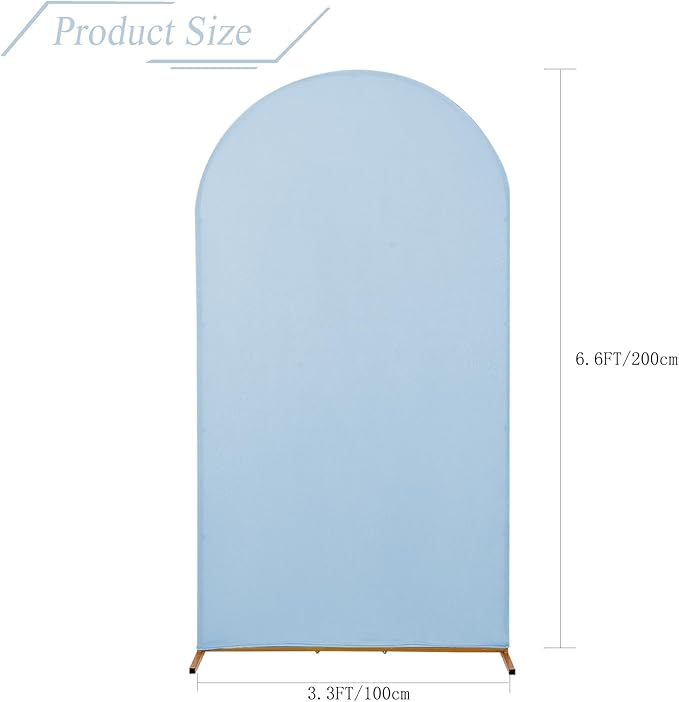 bricia Wedding Arch Backdrop Stand Cover, 6.6FT Double Sided Stretchy Arch Cover Fitted Wedding Birthday Party Banquet Decoration (Bluemist 79.2''Lx39.6''W)