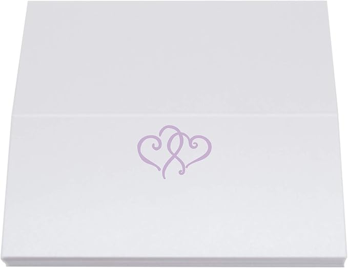 Linked Hearts Place Cards, Lavender (Choose Color), Set of 25, Pre-cut and Scored - Wedding, Party, Dinner, and Special Events - Made in the USA