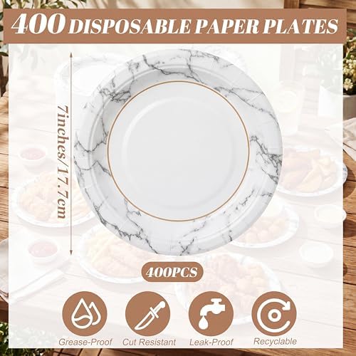 filltouch 400 pack 7 inch disposable paper plates shown in use