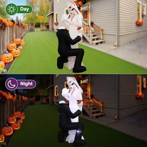 halloween inflatables giant 8ft tall skeleton couple day, package contents