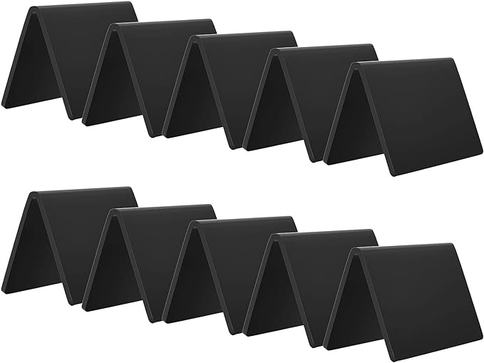 AITEE Mini Tabletop Chalkboard Signs - 10 Pack Acrylic Mini Chalkboards for Food, Weddings, Birthday Parties, Buffet, Bakery