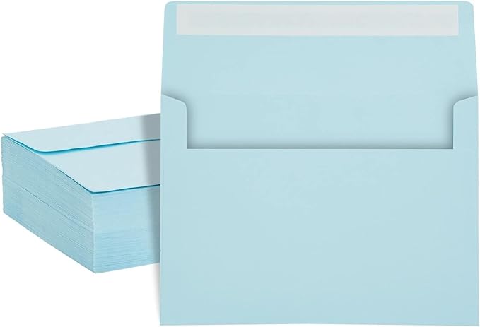 A7 Invitation Envelopes - Peel & Press - 24lb Heavy Duty Envelopes for Wedding Baby Shower Birthday Invitations - 5 1/4" x 7 1/4" (Pastel Blue, 250)