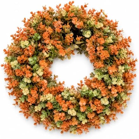 24 inch artificial fall boxwood wreaths for front, main product view