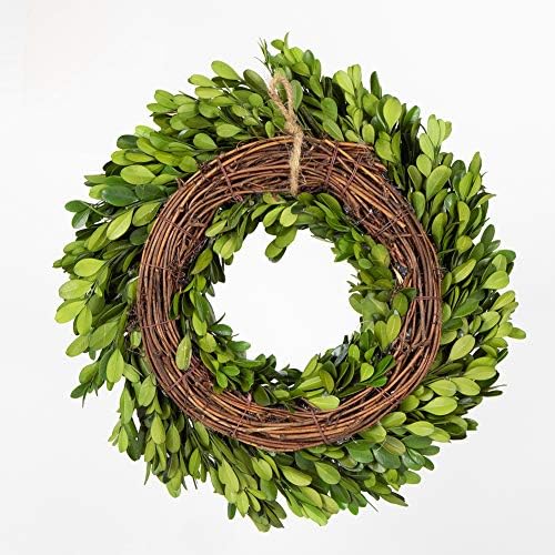 preserved boxwood wreath, 11 inches, green wreath for, close-up detail