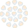 PATIKIL 20 Pcs Natural Heart Shaped Crystal Stone, 0.6 Inch Mini Polished Love Gemstone Crystal, Pocket Rock Engraved Worry Stones for Women Gifts Meditation, AB White