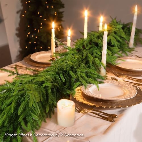 wbhome 2 pcs 9ft real touch norfolk pine showing dimensions
